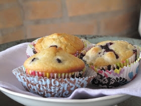 Muffins de blueberry e limão